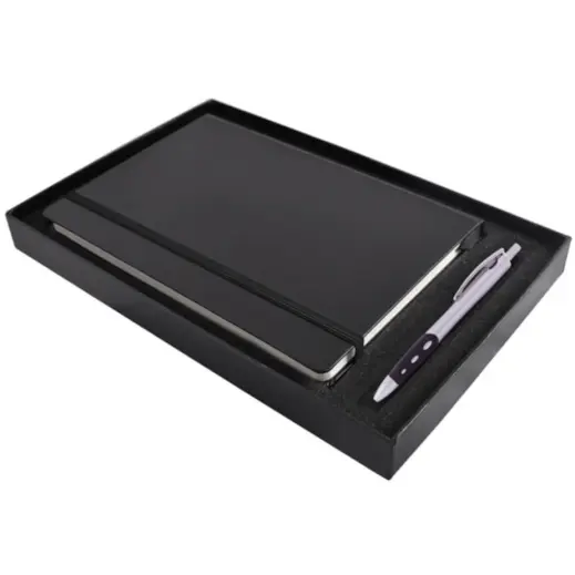 Flexi Notebook & Pen Set Black-White New
